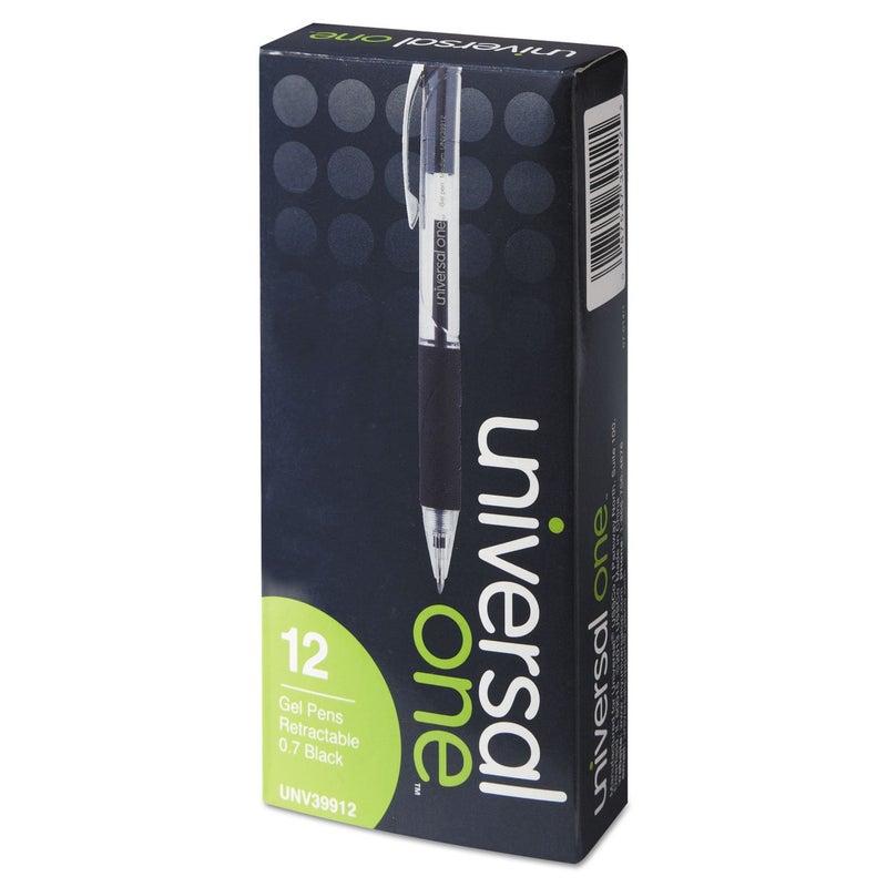 UNIVERSAL UNV39912 - Universal Clear Barrel Roller Ball Retractable Gel Pen (Grip May Vary) - Image 3